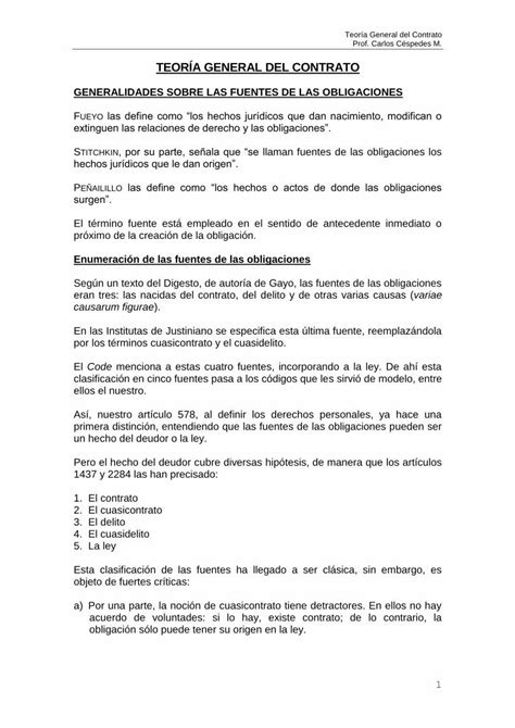 PDF TEORÍA GENERAL DEL CONTRATO Teoría General del Contrato Prof