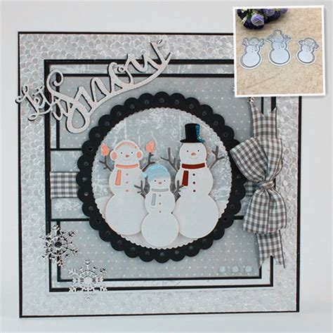 Kerst Sneeuwpop Familie Metalen Stansmessen Stencil Scrapbooking