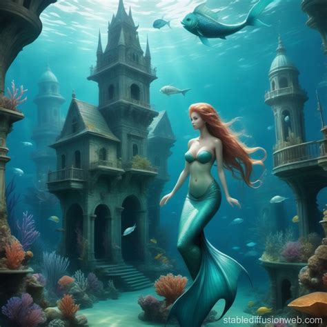 Merfolk S Vivid Underwater City Stable Diffusion Online