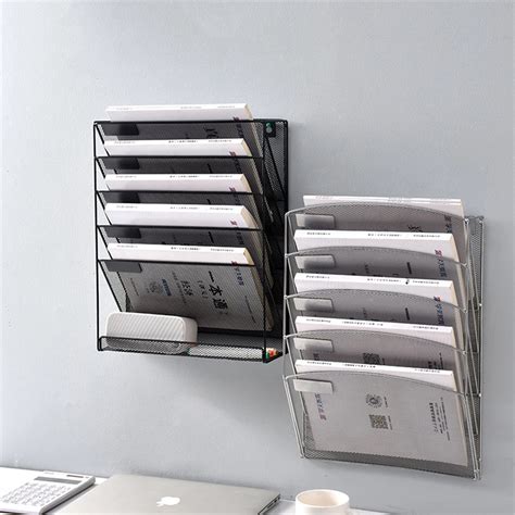 Estante Organizador De Archivos De Metal Colgante Soporte De Pared De Cinco Capas Revista De