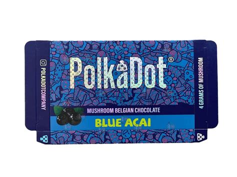 Buy Polkadot Magic Mushroom Blue Acai Belgian Chocolate Bar