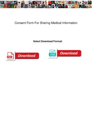 Fillable Online Consent Form For Sharing Medical Information Consent