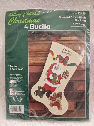 Bucilla Gallery Of Stitches Christmas Stocking Kit 32420 Santa