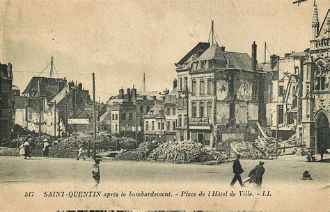 Saint Quentin Place De L H Tel De Ville Guerre Carte