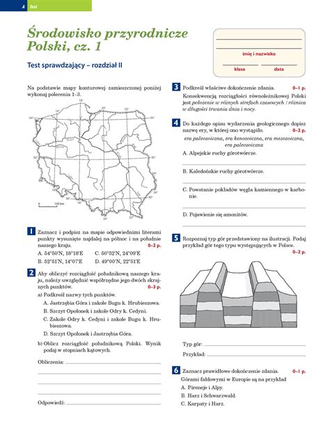 Srodowisko przyrodnicze Polski 1 A Test Środowisko przyrodnicze