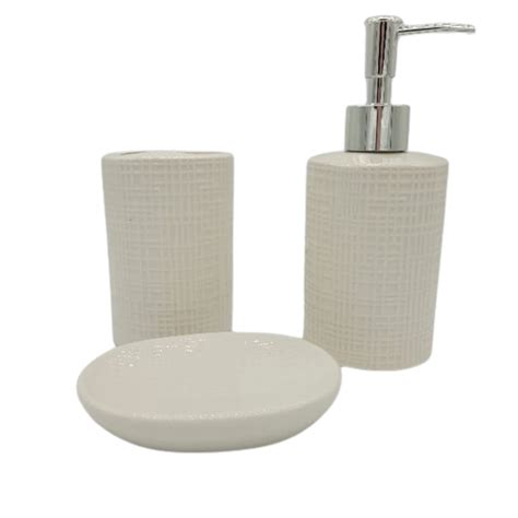 Kit de Banheiro Lavabo Em Cerâmica 3 Peças Itajobi Shop