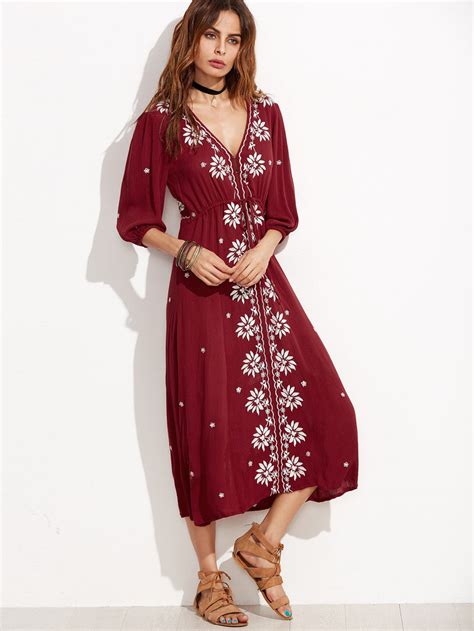 Red Long Dress Boho Buys