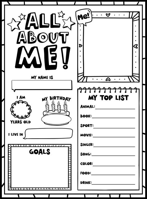 50 Best Printable All About Me Worksheets And Templates Pdf For Free At