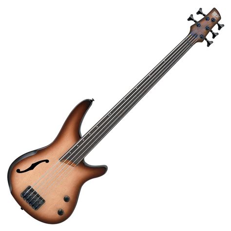 Ibanez SRH505F Fretless 5 String Bass, Natural Brown Burst at Gear4music