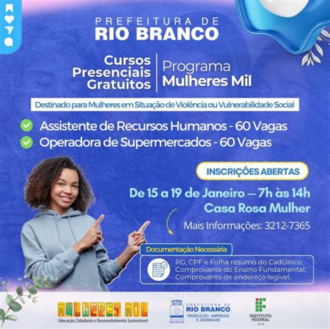 Prefeitura De Rio Branco E Ifac Oferecem Cursos Profissionalizantes