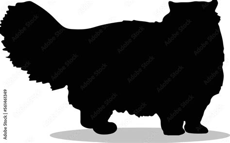 Persian Cat Silhouette, cute Persian Cat Vector Silhouette, Cute ...