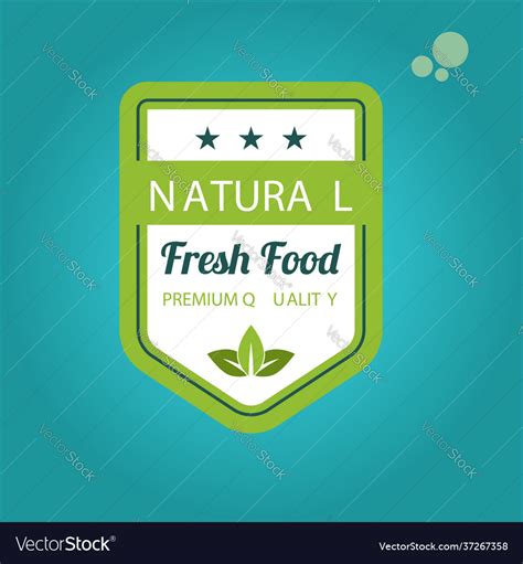 Organic food label design logo Royalty Free Vector Image