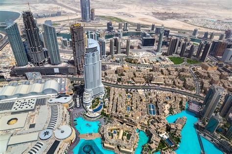 Vue Aérienne Panoramique Du Centre Ville De Dubaï émirats Arabes Unis