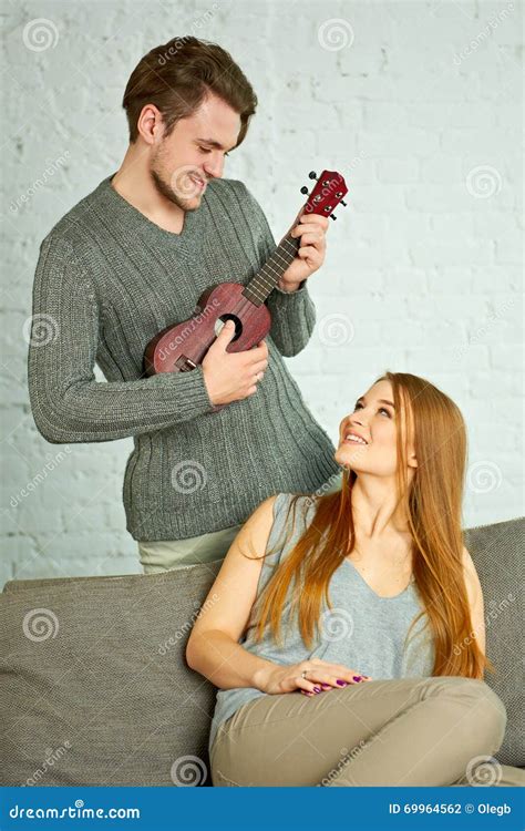 Young Man Playing Ukulele Stock Photo Image Of People 69964562