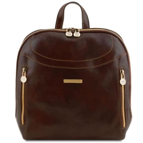 Tuscany Leather Manila Sac Dos En Cuir Marron Fonc Tl