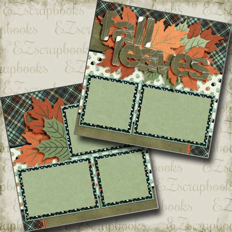 Fall Leaves Premade Scrapbook Pages Ez Layout Etsy Fall