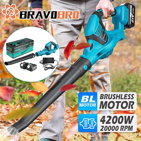 4200w Cordless Brushless Electric Air Blower Dust Collector Sweeper Garden Tools 21v Handheld