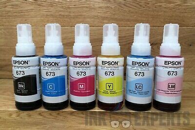 Epson Genuine 673 Ecotank Ink Bottle Refill Set For L800 L805 L850