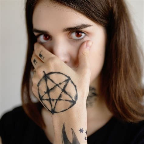 Large Pentagram Tattoo Halloween Temporary Tattoo Wiccan Temporary Tattoo Pentacle Tattoo