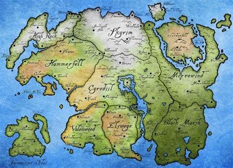 The Map Of Tamriel Wiki Tamriel Elder Scrolls Amino Amino