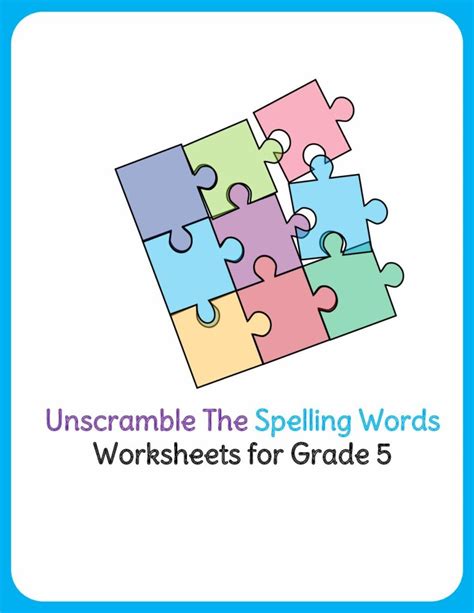 Unscramble The Jumbled Words Worksheet Grade 5 Your Home Teacher