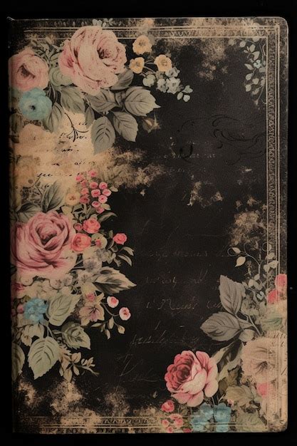 Premium AI Image A Black And White Book Cover With Flowers And The