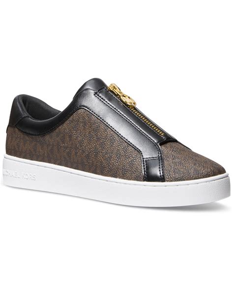 Michael Kors Michael Keaton Zip Slip On Sneakers In Brown Lyst