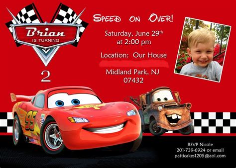 Printable Disney Cars Birthday Party Invitations Printable Word Searches