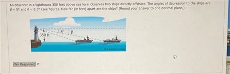 Solved An Observer In A Lighthouse Feet Above Sea Level Chegg