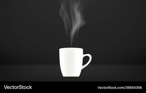 White realistic cup with hot coffee steam Vector Image