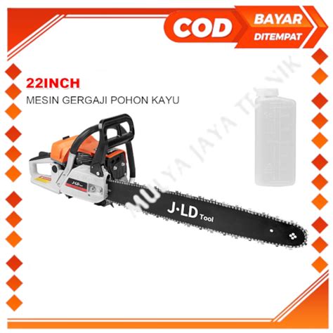 Hujia Mesin Chainsaw Bensin Mesin Rantai Potong 22 Inch Gergaji Senso