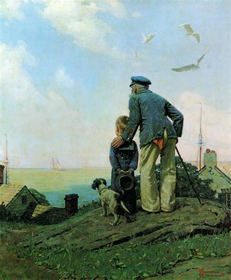 Looking Out To Sea Painting By Norman Rockwell