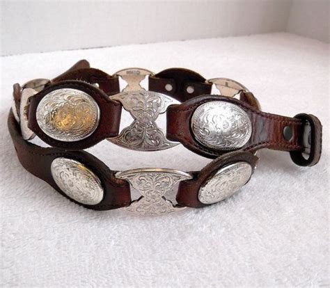 Size 30 Tony Lama Silver Plated Concho Belt Strap Cowgirl Etsy