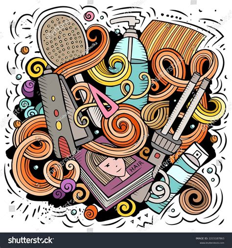 Hair Salon Cartoon Vector Illustration Colorful Stock Vector (Royalty ...