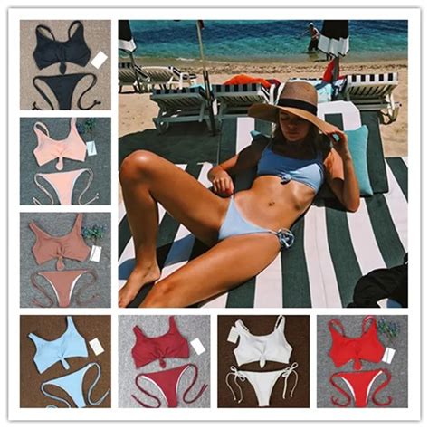 Sex Bikinis Women Push Up Padded Bra Beach Bikini Set Swimsuit Swimwear