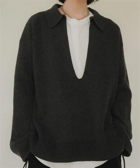 Knuth Marf（クヌースマーフ）の「【knuth Marf クヌースマーフ】slit Neck Loose Knit スリットネック