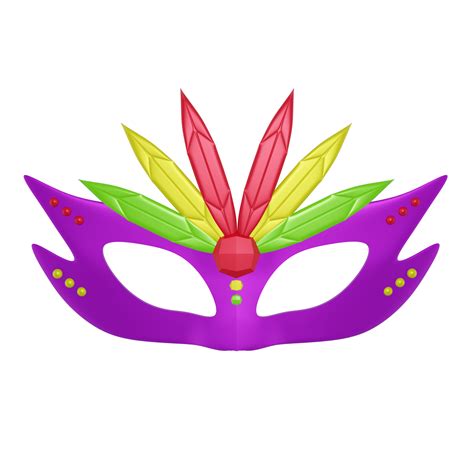 Mardi Gras mask isolated on transparent background 3d illustration PNG ...