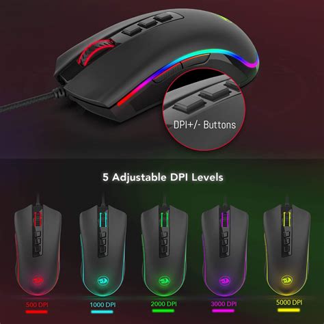 Redragon M711 Cobra Gaming Mouse With 168 Million Rgb Color Backlit