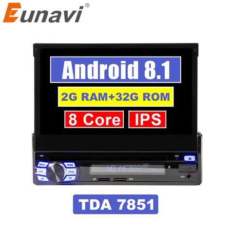 Eunavi 2G RAM Single 1 Din 7 Android 8 1 Car DVD Player GPS Radio