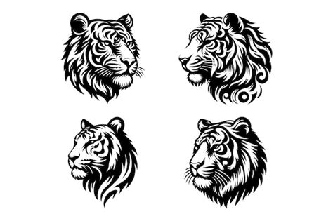 Premium Vector Tiger Head Silhouette Vector Illustration