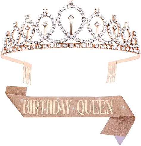 Aster Geburtstags Krone Und Sch Rpe Rose Gold Strass Geburtstag Tiara