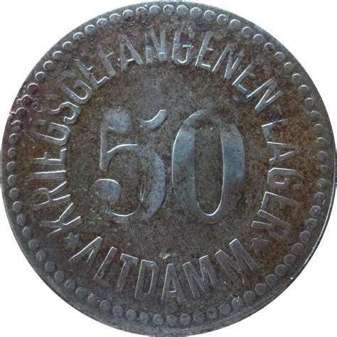 50 Pfennig Altdamm Kriegsgefangenenlager Alemania Dinero De