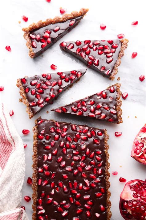 No Bake Chocolate Pomegranate Fudge Tart Recipe Pomegranate Recipes