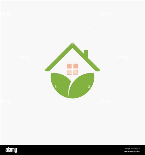 Garden house logo template design farming logotype, chalet abstract icon, petal or leaves house ...