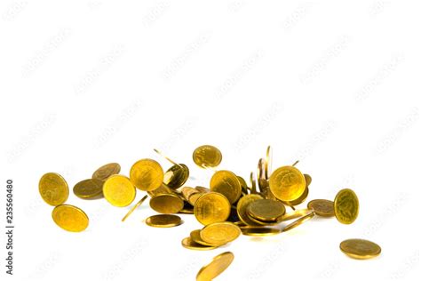 Movement Of Falling Gold Coin Flying Coin Rain Money Isolated On