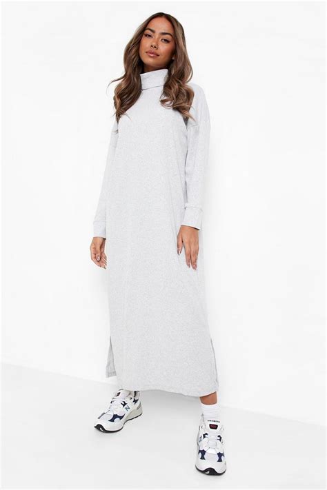 Long Sleeve Turtleneck Midi Dress Boohoo Usa