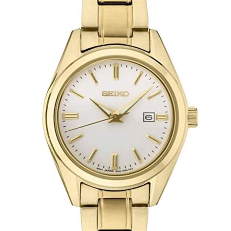 Brand New Seiko Conceptual Womens Gold Quartz Fashion Stainless Steel Watch Sur632p1 Sur632