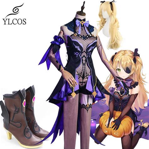 Game Genshin Impact Fischl Costume Cosplay Halloween Party Women Girls