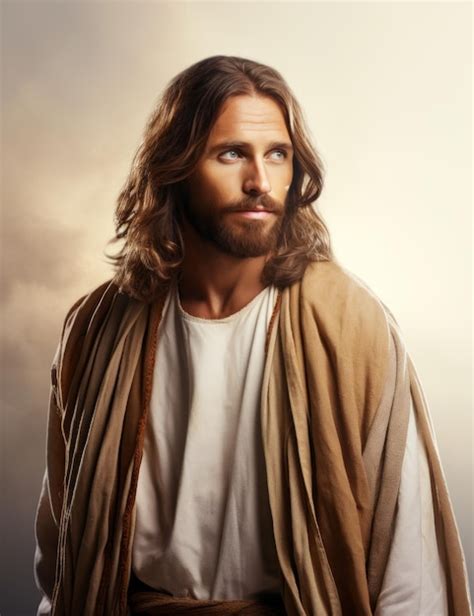 Premium AI Image Jesus Standing In Front Of A Cloudy Sky