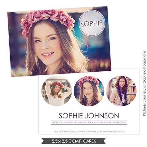 INSTANT DOWNLOAD Modeling Comp Card Photoshop by birdesign Place Card ...